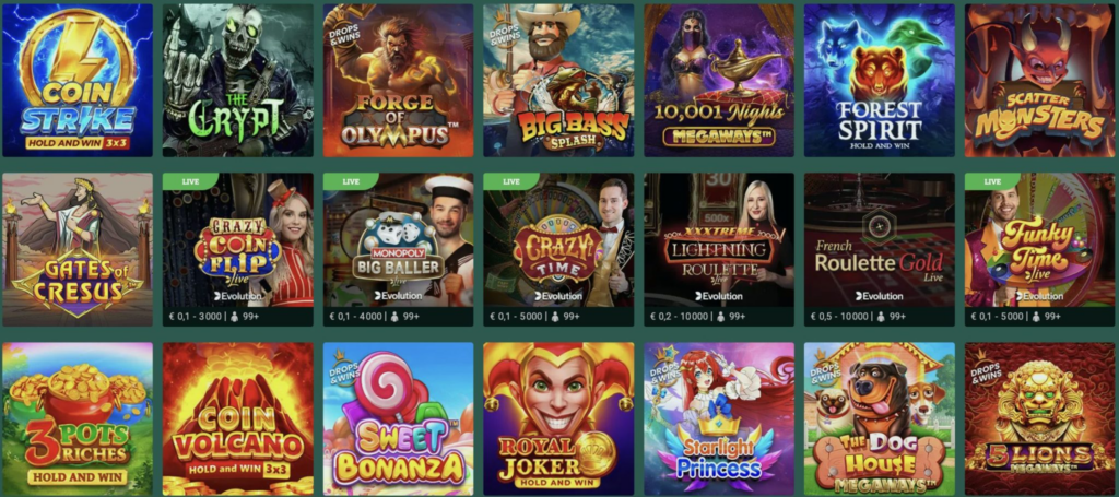 Sélection de machines à sous dans les casinos Cresus